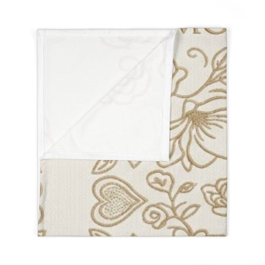 Floral "Amor de Madre" Baby Swaddle Blanket — Soft Rose & Heart Muslin Wrap for New Moms, Shower Gift