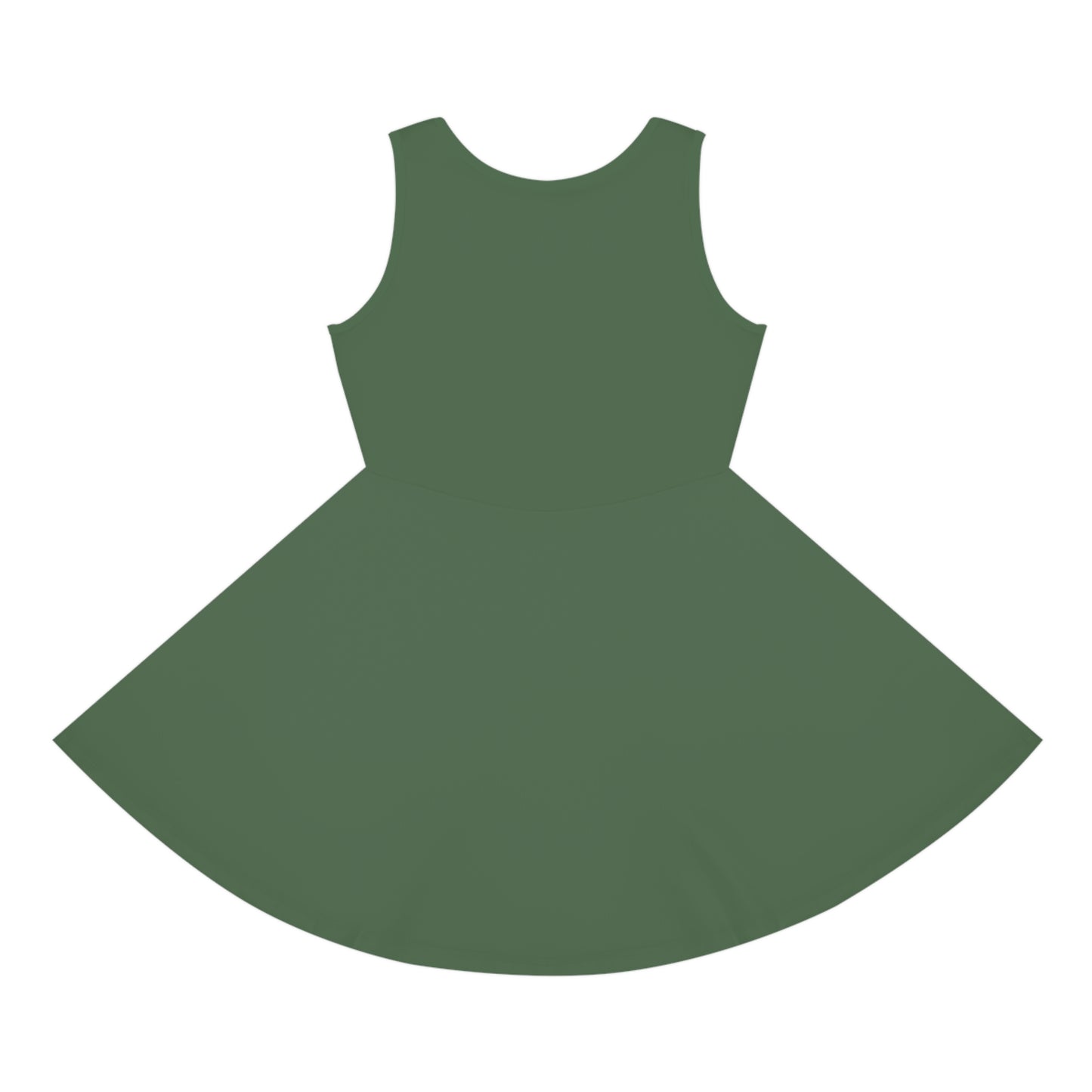 Girls' Sage Green Sundress — Sleeveless Twirl Dress for Kids