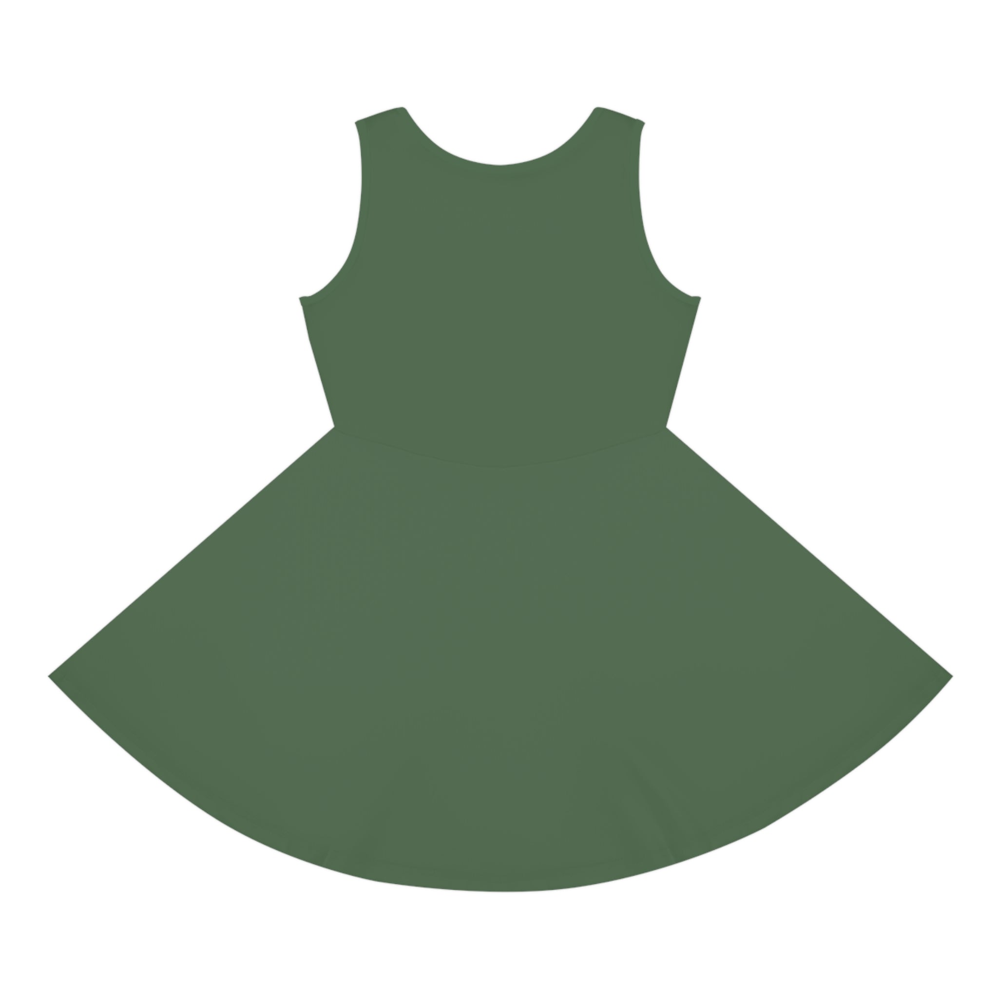 Girls' Sage Green Sundress — Sleeveless Twirl Dress for Kids